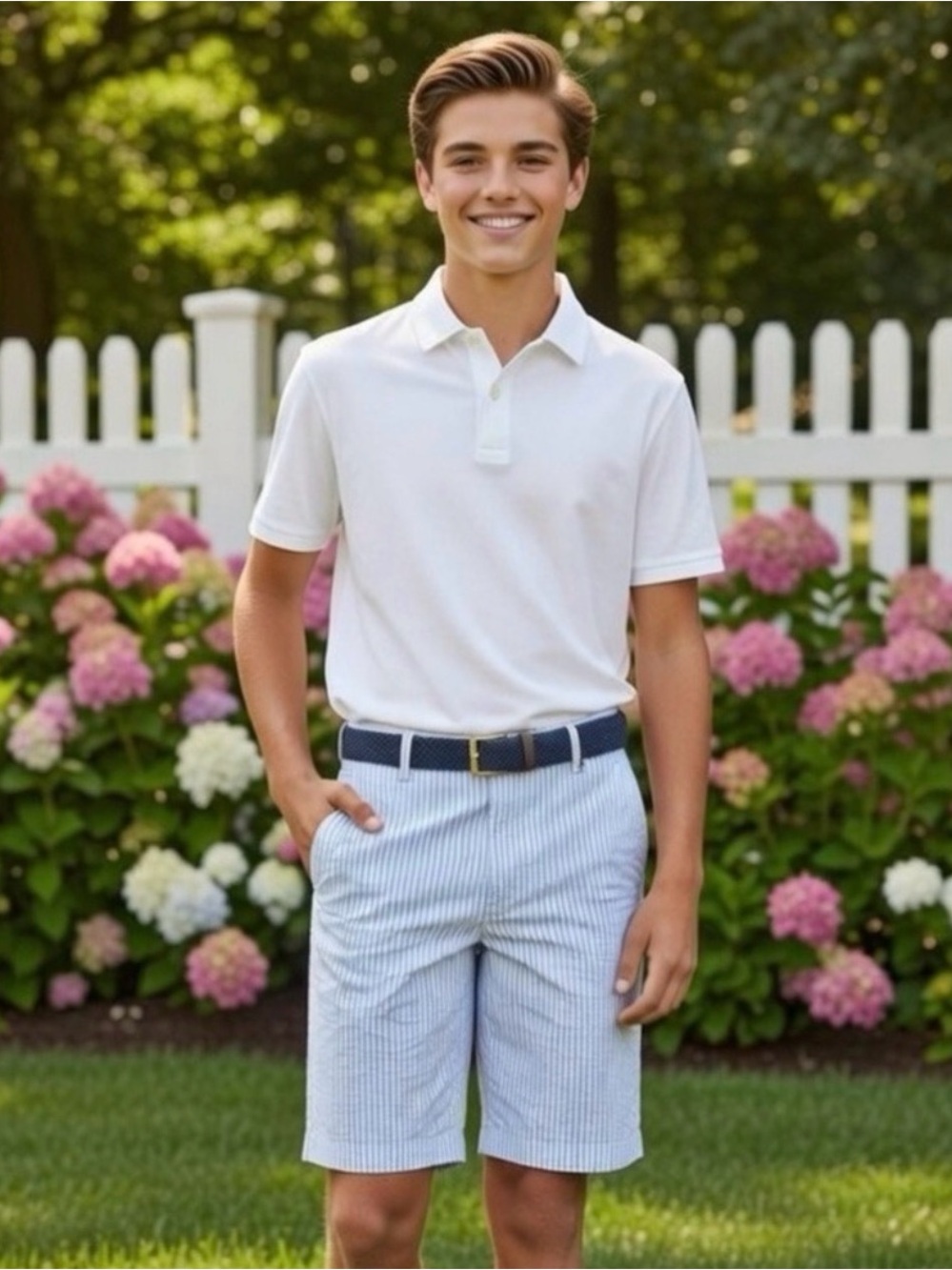 Vineyard Vines Boys Seersucker Breaker Shorts Classic Summer Style Size 12